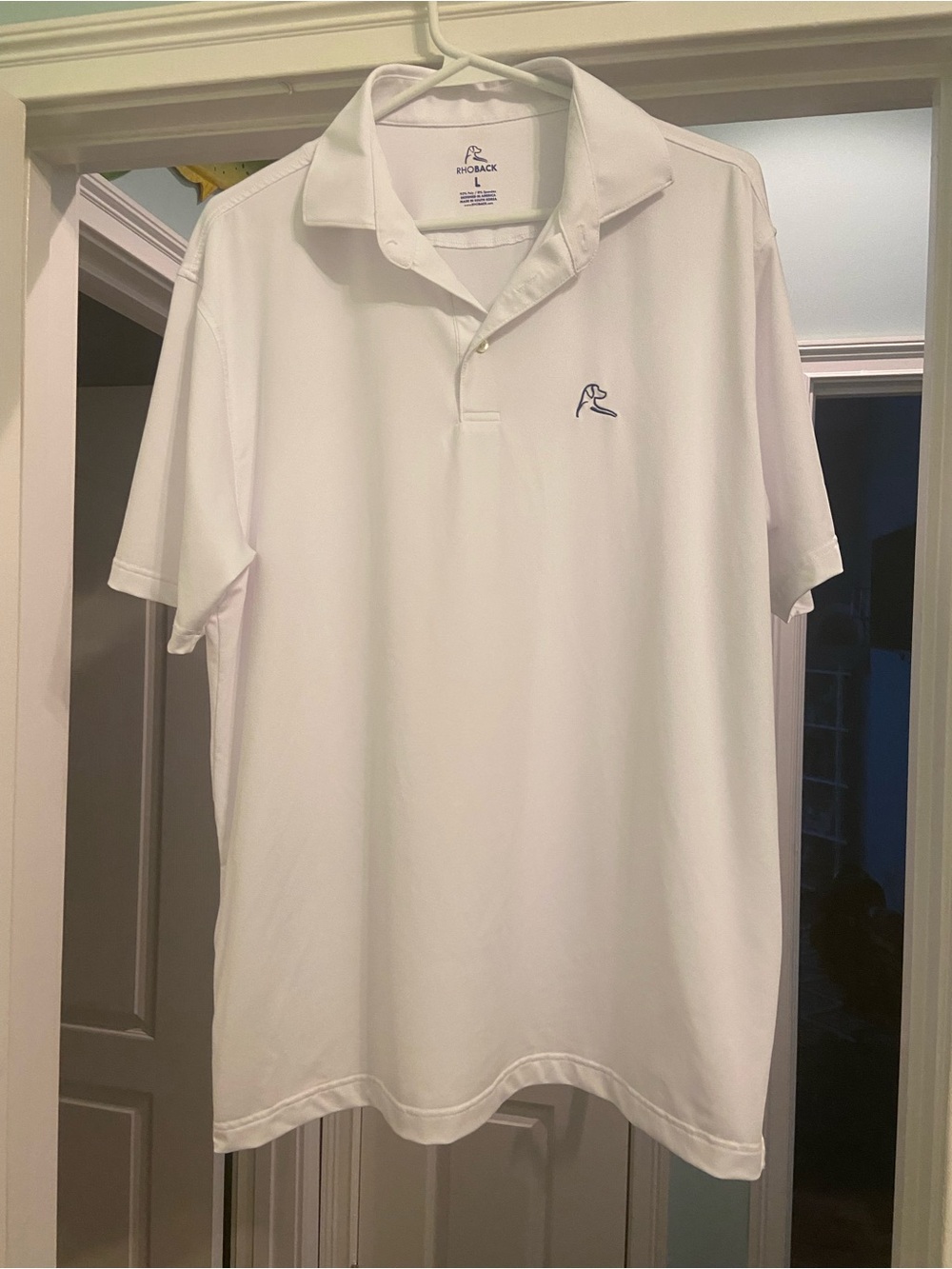 Rhoback Solid White Short Sleeve Performance Polo
